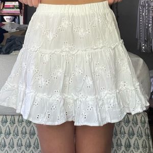 PRINCESS POLLY eyelet mini skirt - white